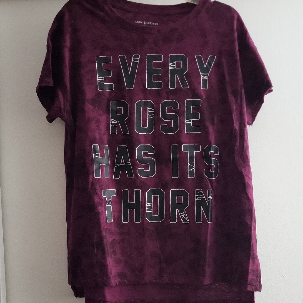 Purple Graphic Tee - Every Rose Has Its Thorn